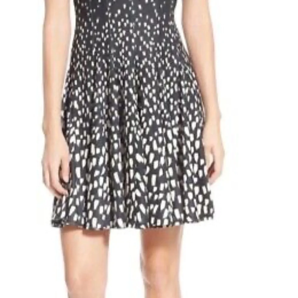 Eliza J 'Degrade' Gradient Print Fit & Flare Dress black white Size 22W